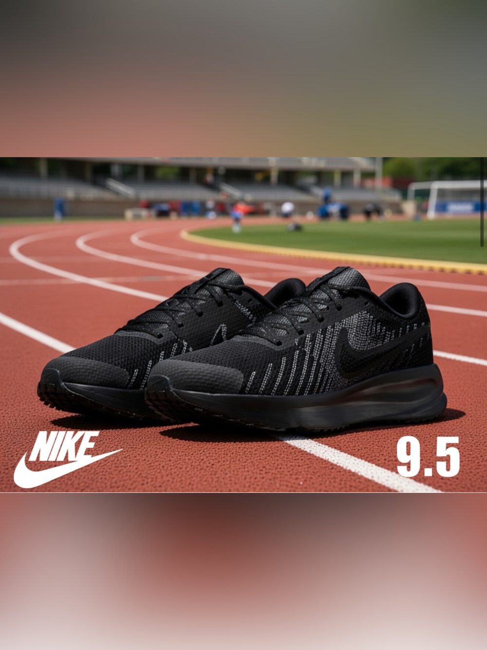 Nike Men's Black Knit Running Sneakers 9.5